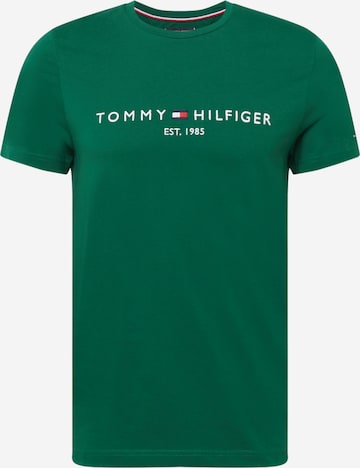 TOMMY HILFIGER Klasický střih Tričko – zelená: přední strana