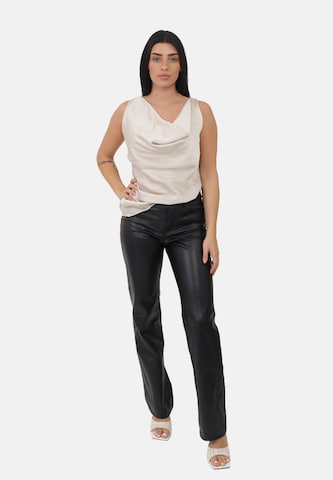 Elara Blouse in Beige: voorkant