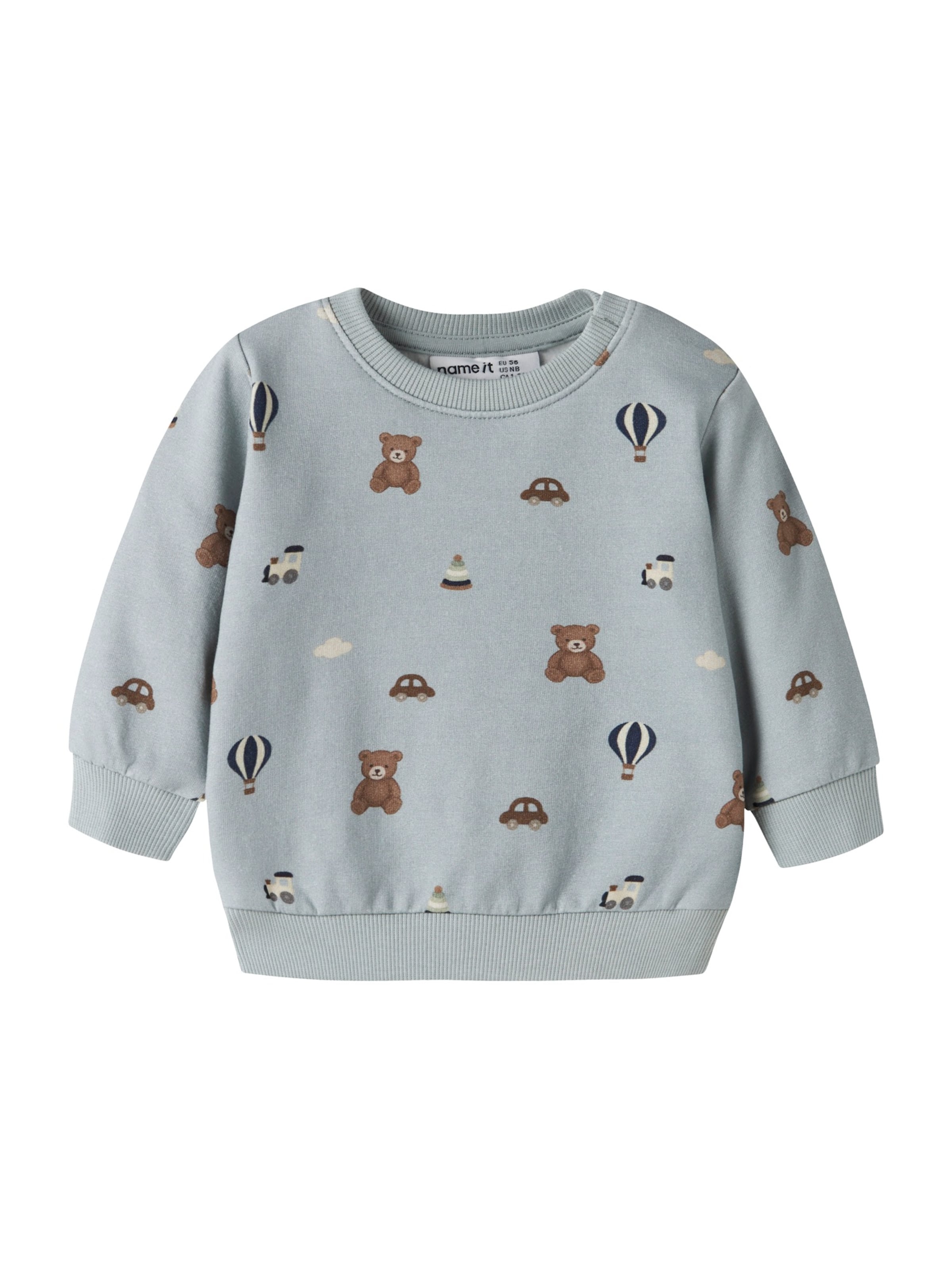 NAME IT - Sweatshirt 'NBMRAGNER' em cinzento: frente
