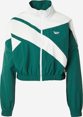 Reebok Sportovní bunda – zelená: přední strana