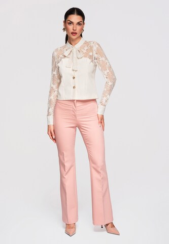 Ombre Bluse in Weiß