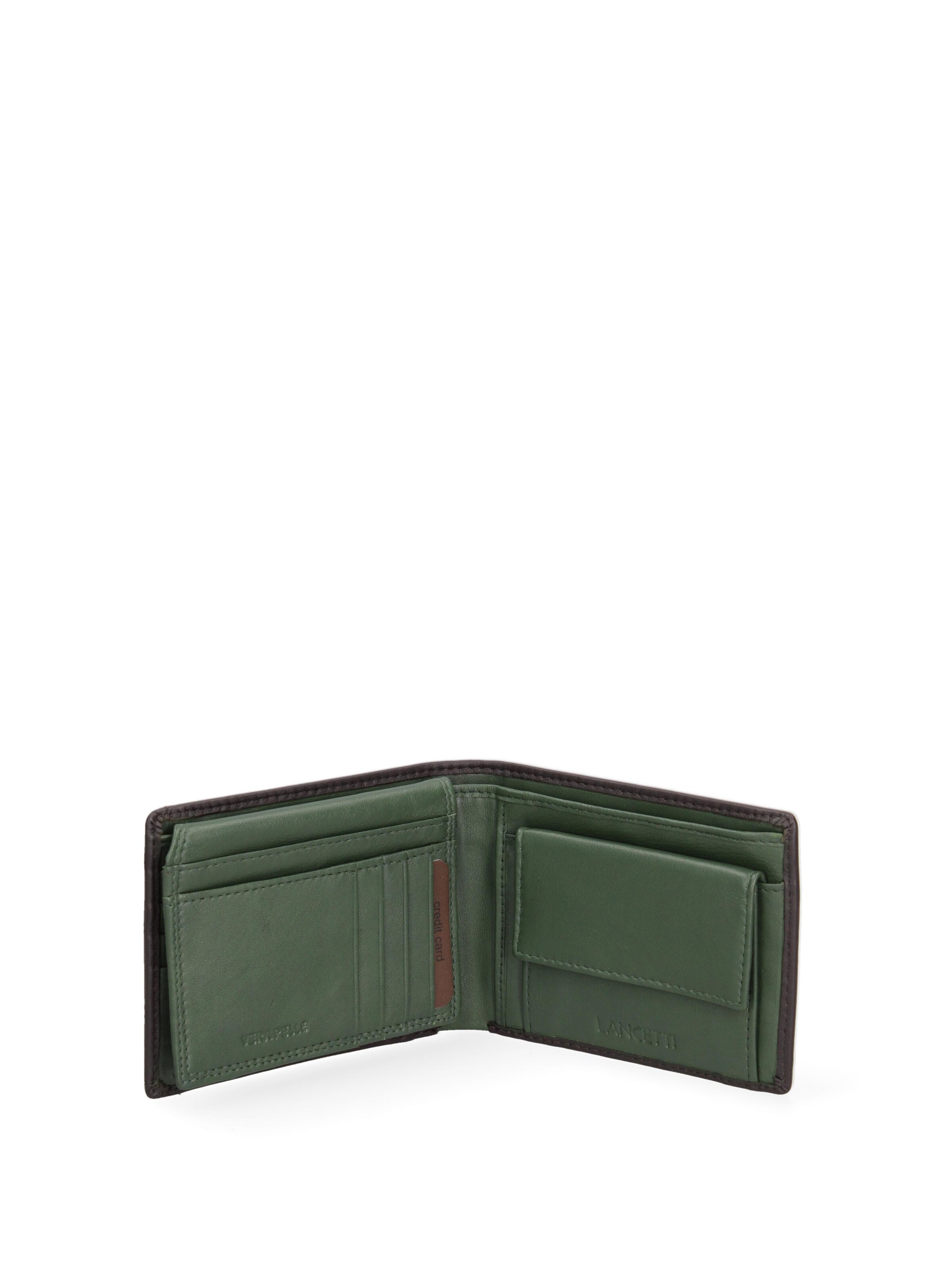 Portamonete 'Portafoglio Uomo Vera Pelle Lancetti Slim Compatto 12x9,5 cm' di Lancetti in marrone