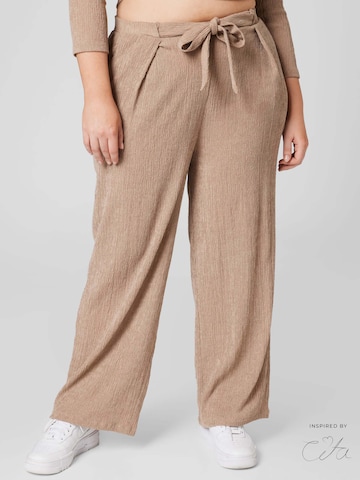 Regular Pantalon 'Mele' Guido Maria Kretschmer Curvy en marron : devant