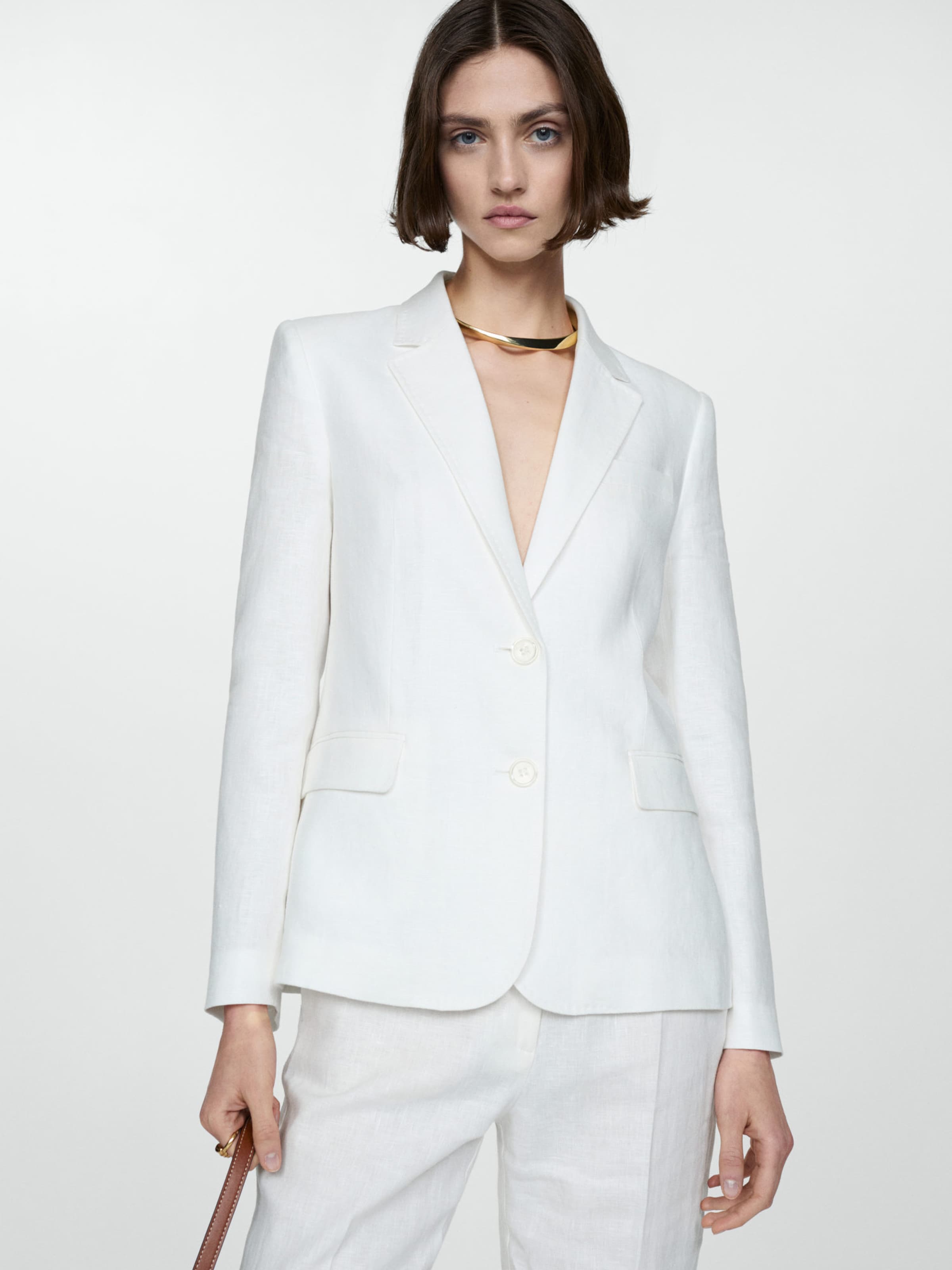 MANGO Blazer Niza in White ABOUT YOU