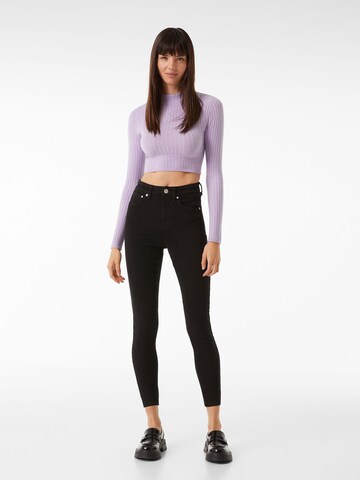 Bershka Skinny Džíny – černá