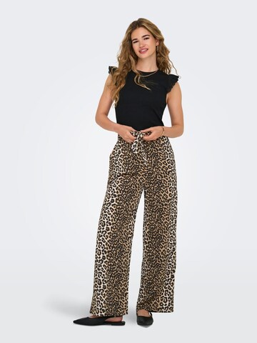 ONLY Wide leg Trousers 'ONLNova' in Brown
