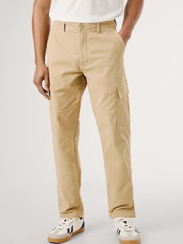 Pepe Jeans Regular Cargo trousers in Beige: front