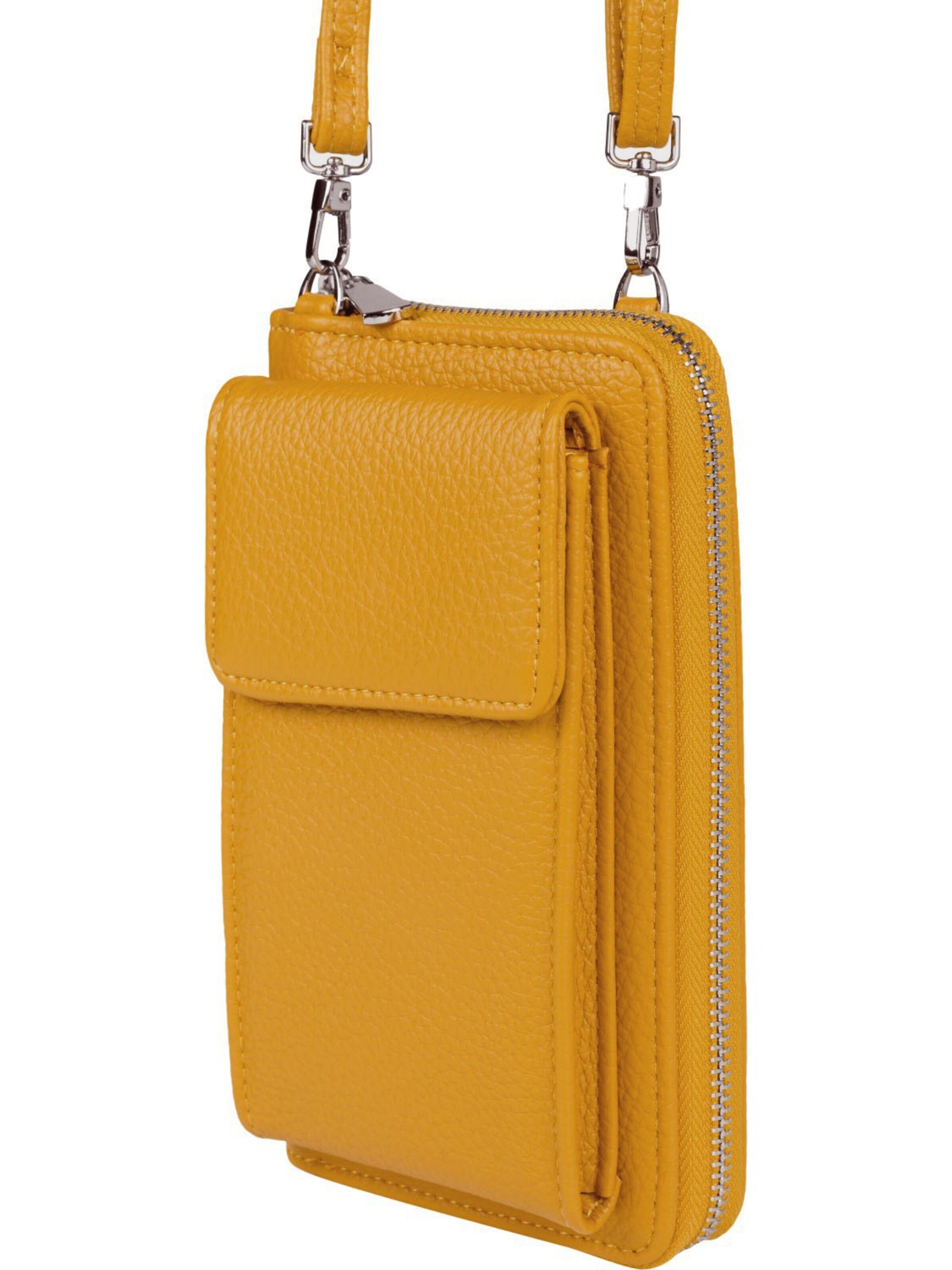 styleBREAKER Crossbody bag 'Umhängetasche mit Handyfach und RFID Schutz' in Yellow