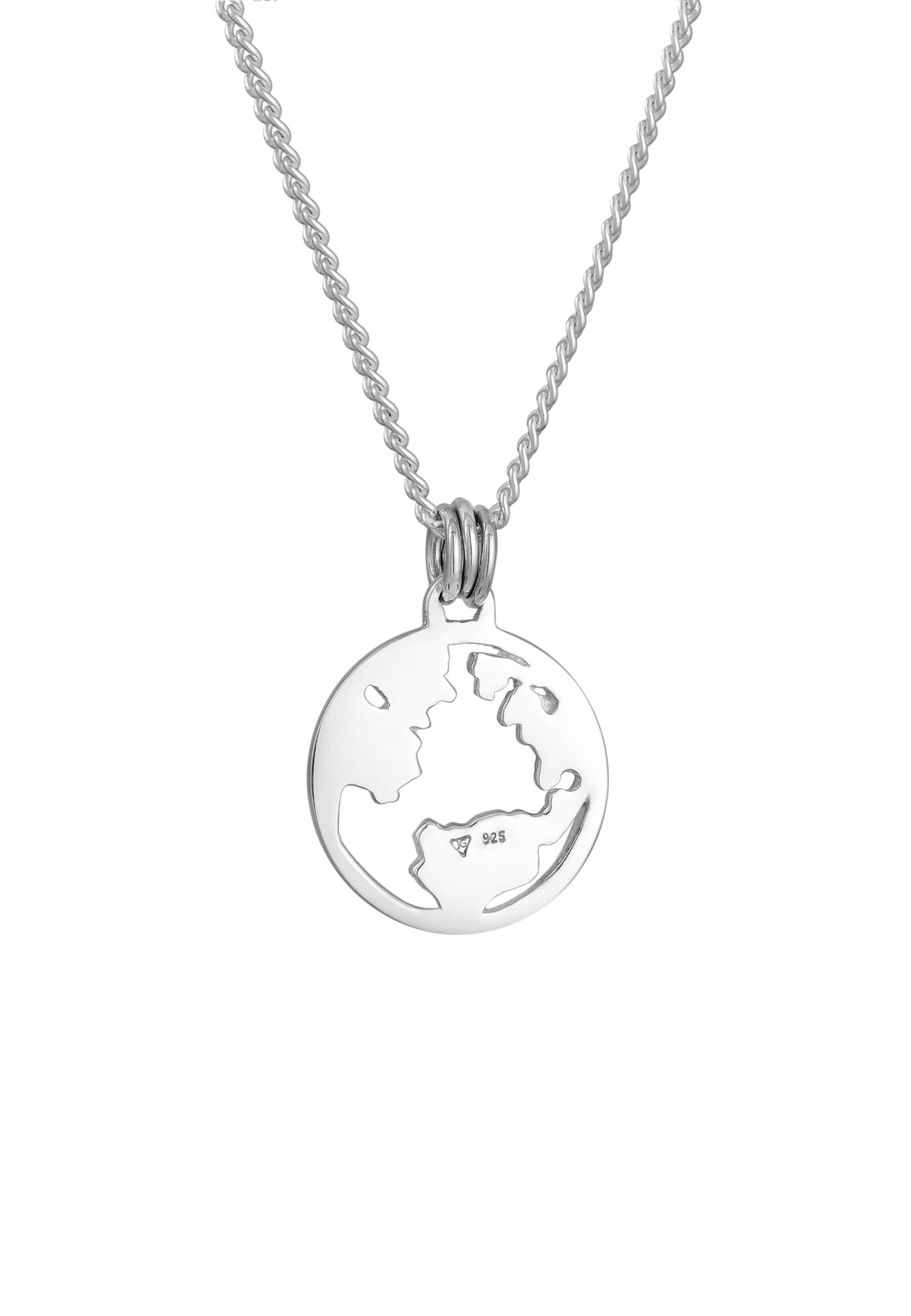 KUZZOI Ketting 'Weltkugel' in Zilver
