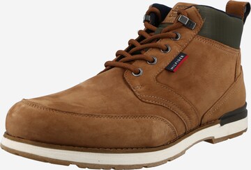 Bottines à lacets TOMMY HILFIGER en marron : devant