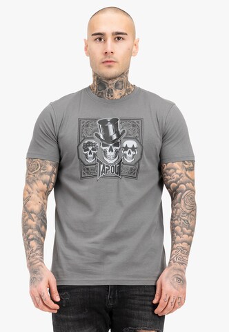 T-Shirt ' SKULL' Tapout en gris : devant