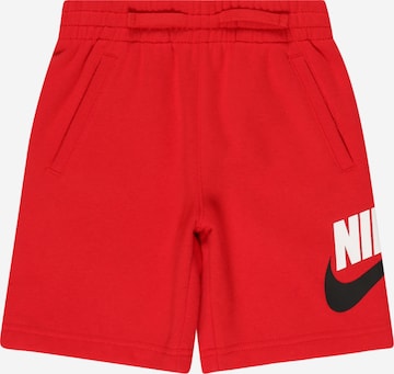 Nike Sportswear Hlače 'CLUB' | rdeča barva: sprednja stran