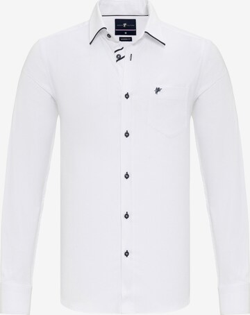 DENIM CULTURE - Camisa 'Roman' en blanco: frente