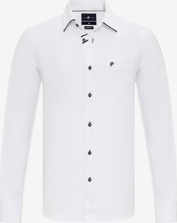 DENIM CULTURE - Ajuste regular Camisa 'Roman' en blanco: frente