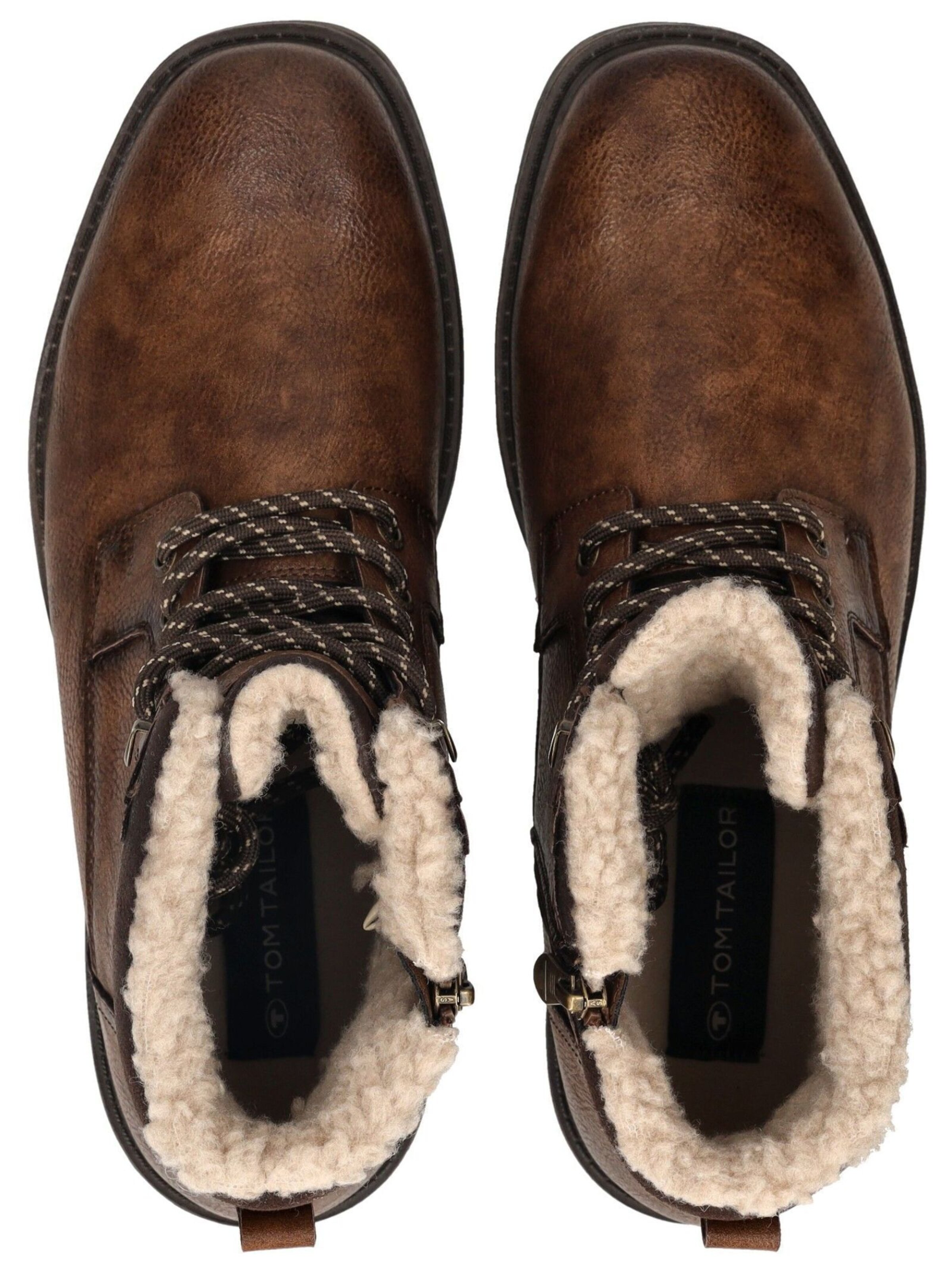 TOM TAILOR Lace-Up Boots in Brown