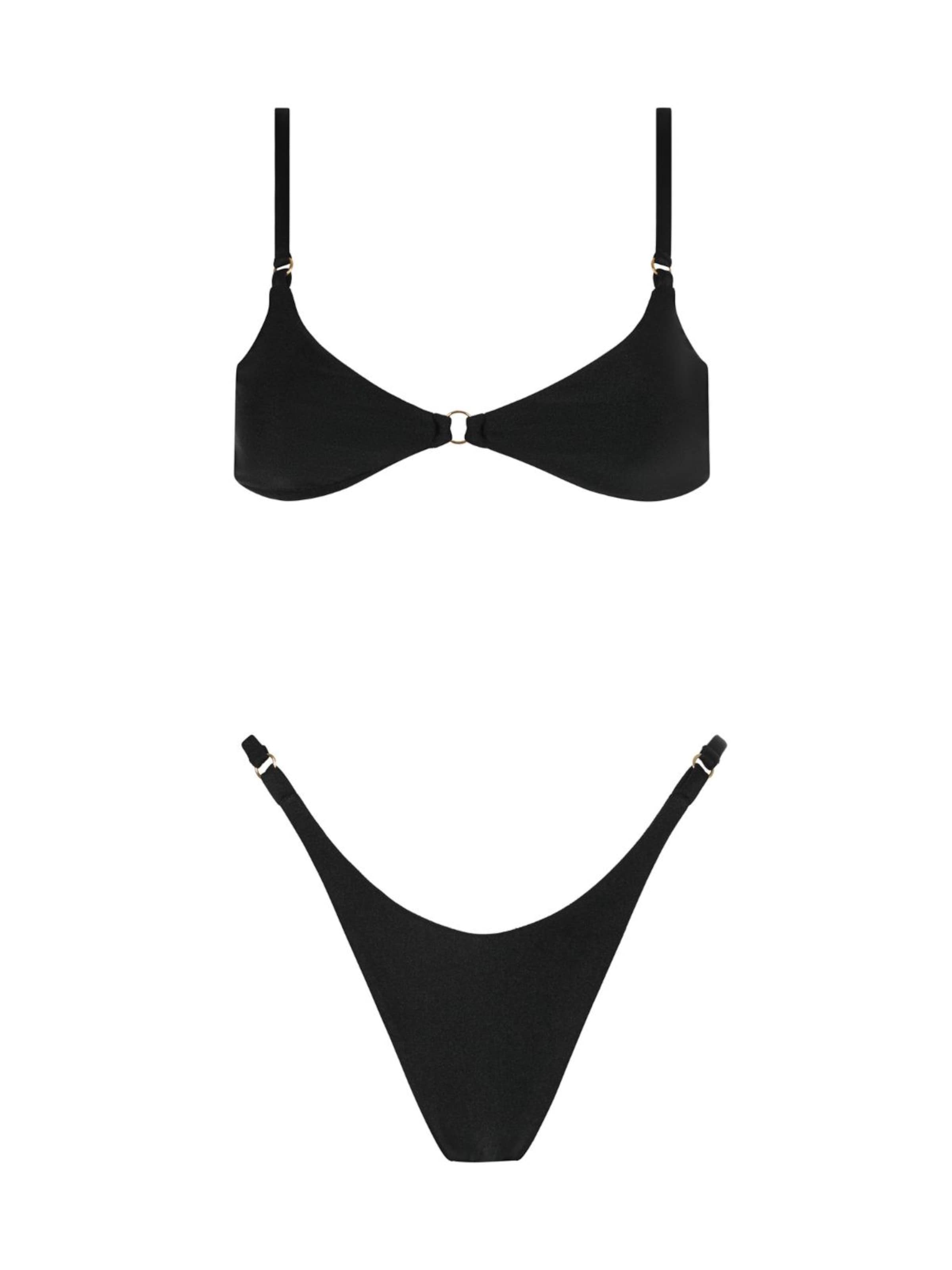 Acuarela Brand Triangle Bikini 'Bold' in Black: front
