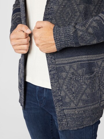 INDICODE JEANS Knit Cardigan 'Burger' in Blue