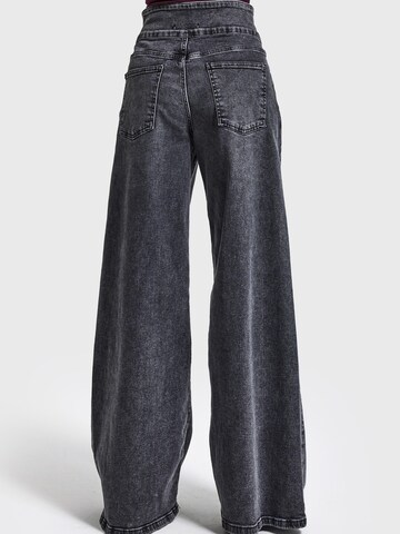 IT'S BASIC Wide leg Jeans 'Palazzo Mid Rise Jeans (Lenght 32)' in Grijs
