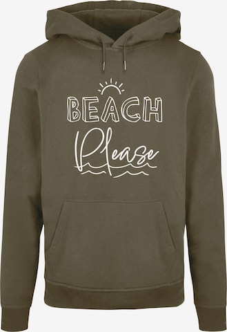 Sweat-shirt 'Beach Please' Merchcode en vert : devant
