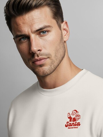 Neverless Sweatshirt 'Santa Clause' in Beige