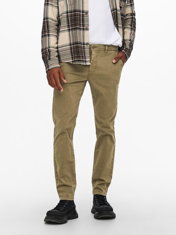 Only & Sons - Slimfit Pantalón chino 'Pete' en beige: frente