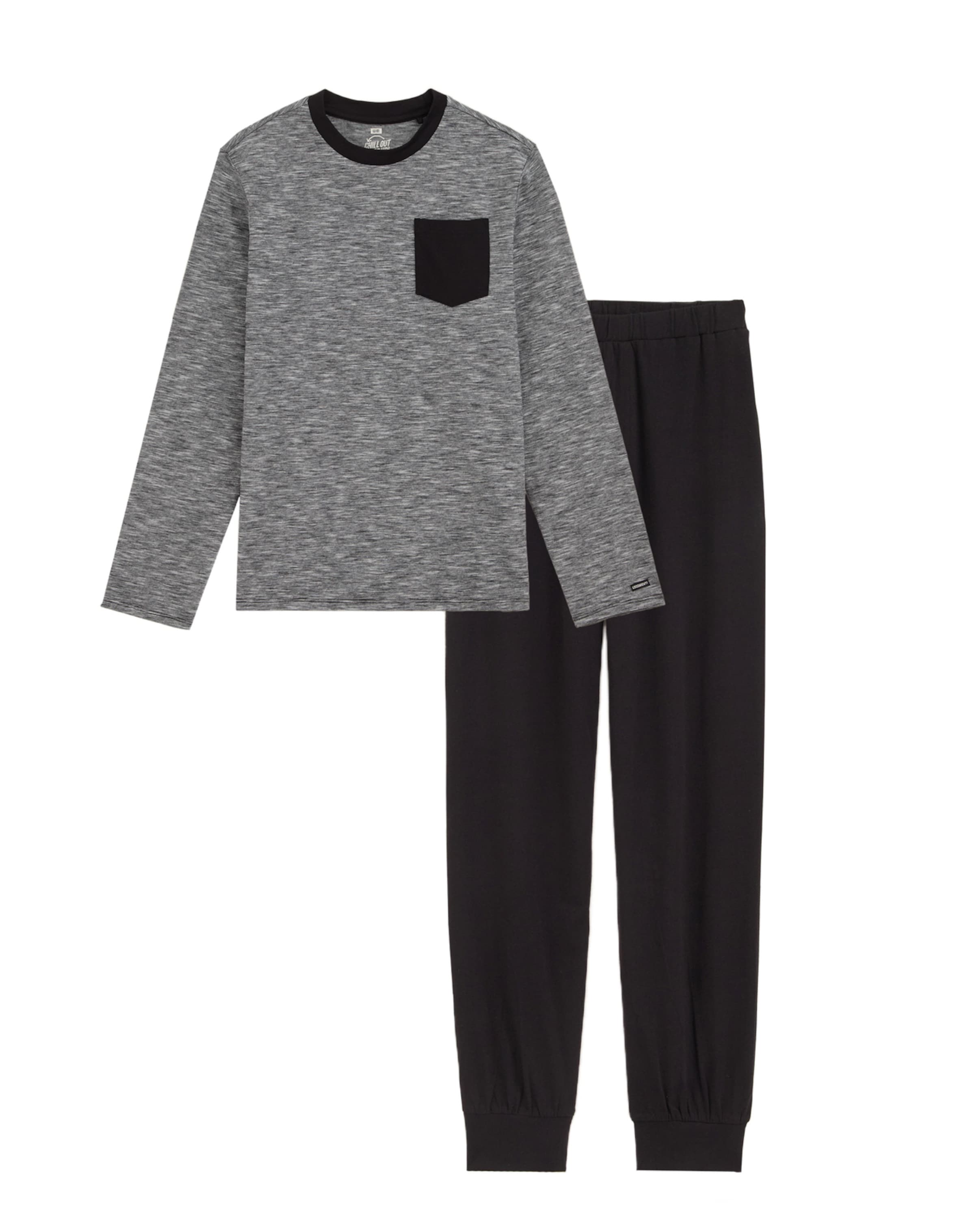 WE Fashion Пижама в Черный: спереди