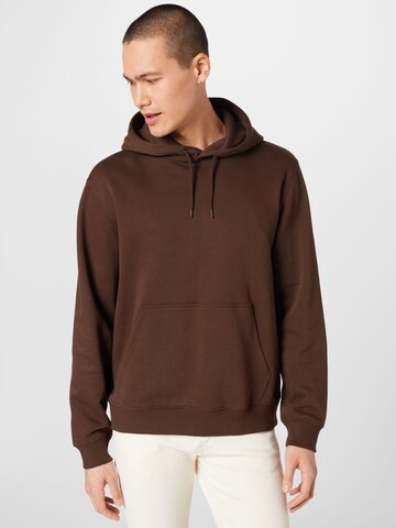 Sweat-shirt WEEKDAY en marron : devant