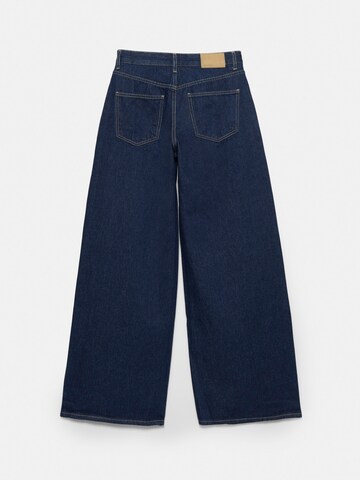 Pull&Bear Wide Leg Jeans in Blau