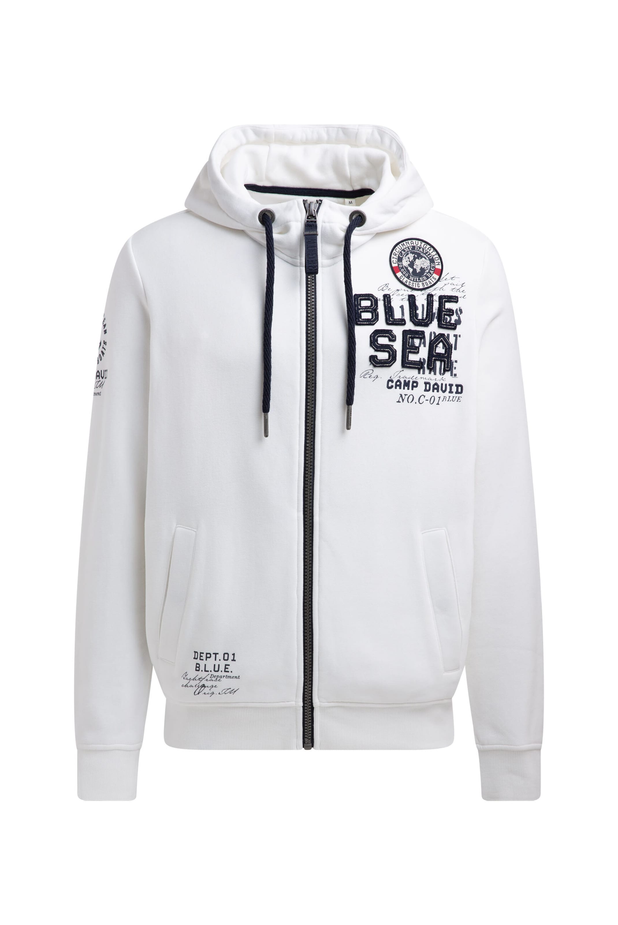 CAMP DAVID Zip-Up Hoodie in White, Item view