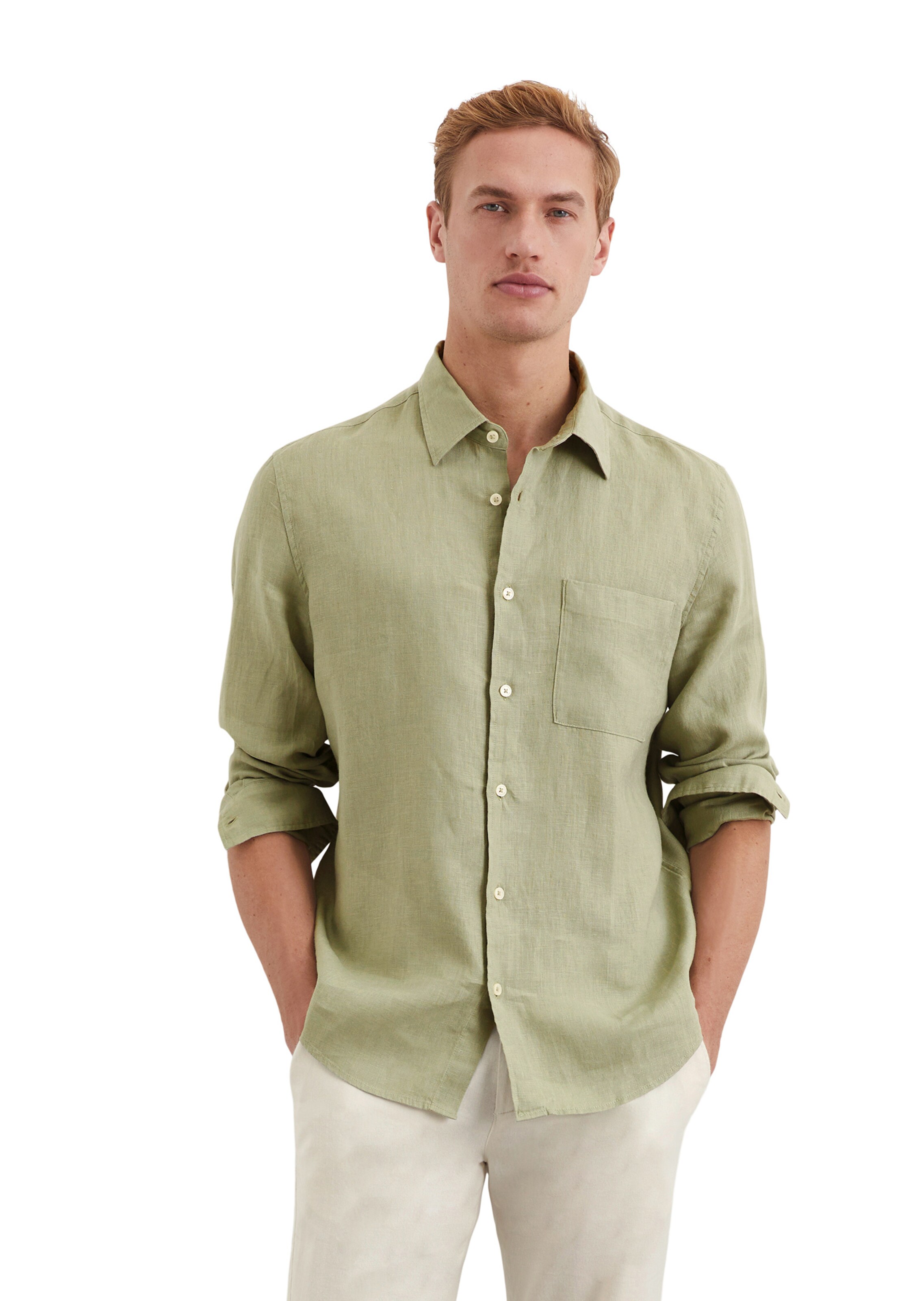 Marc O'Polo Rovný strih Košeľa - Zelená: predná strana