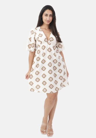 Elara Dress in Beige: front
