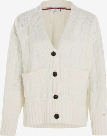 TOMMY HILFIGER Knit Cardigan in White: front