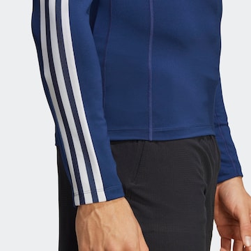 ADIDAS PERFORMANCE Функционална тениска 'Techfit 3-Stripes ' в синьо