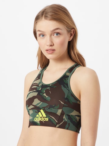 ADIDAS PERFORMANCE Bustier Sports-BH i grøn: forside