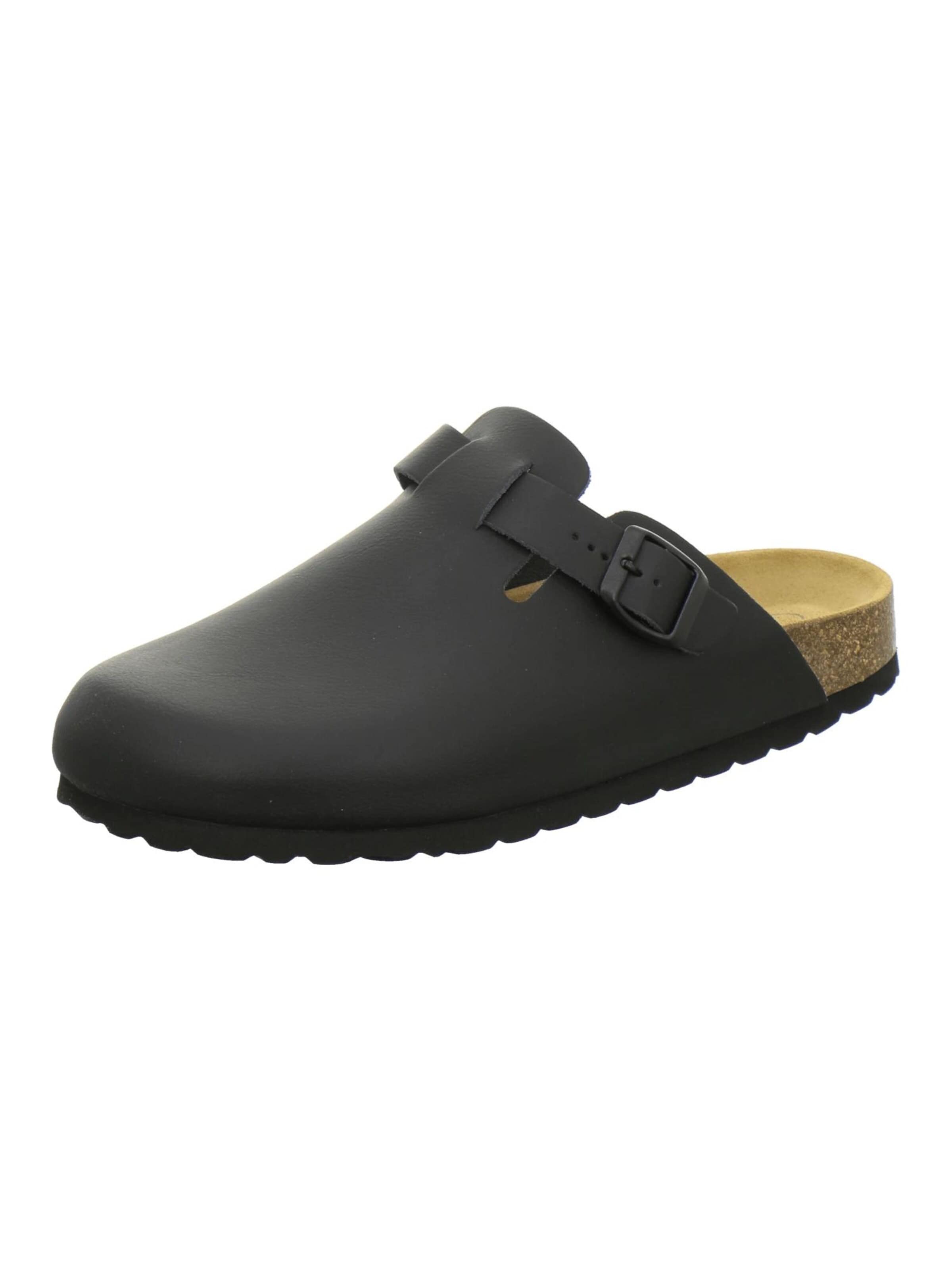 AFS-Schuhe Clogs 'Clogs Herren schwarz Glattleder' in Black: front