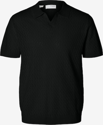 Pull-over 'SLHLino' SELECTED en noir : devant