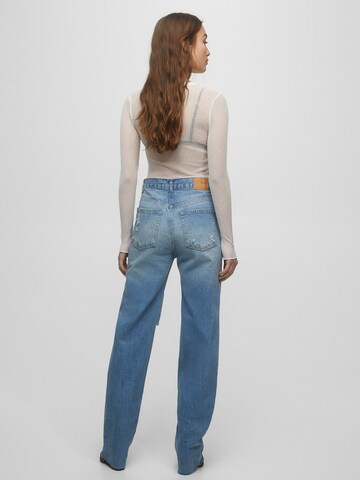 Wide Leg Jean Pull&Bear en bleu