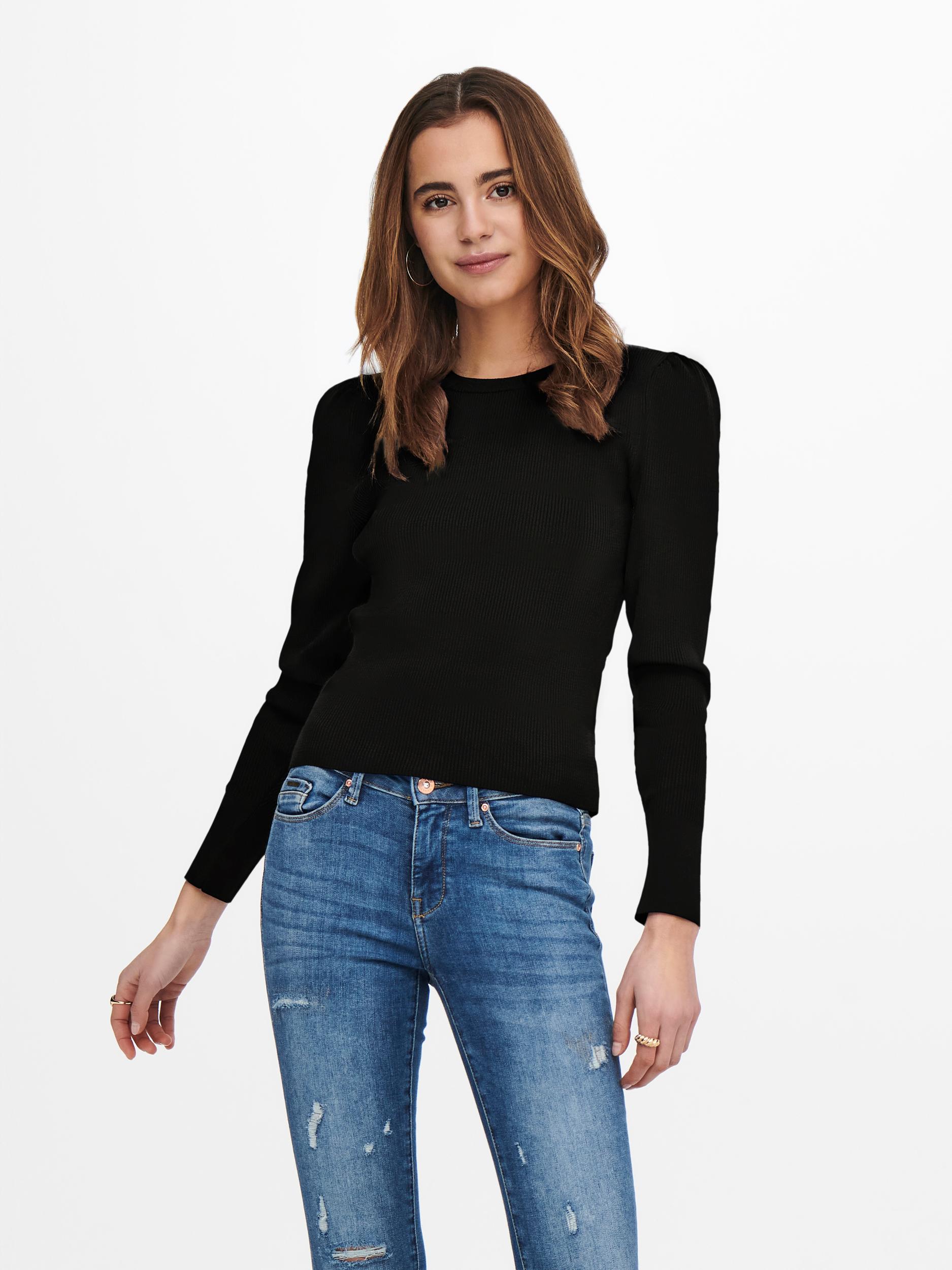 atFEo Donna ONLY Pullover Sally in Nero 