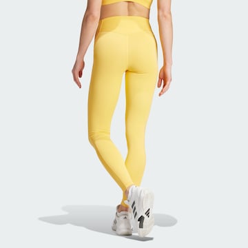 ADIDAS PERFORMANCE Skinny Fit Спортен панталон 'Optime Full-length' в жълто