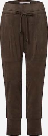 Raffaello Rossi Tapered Pleat-Front Pants in Green: front