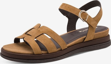 Sandales Tamaris en marron : devant