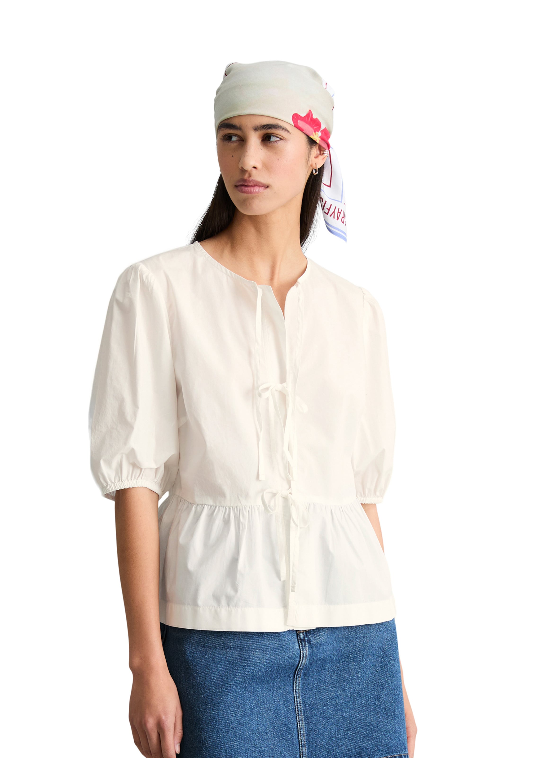 Marc O'Polo DENIM Bluse in Weiß: Vorderseite