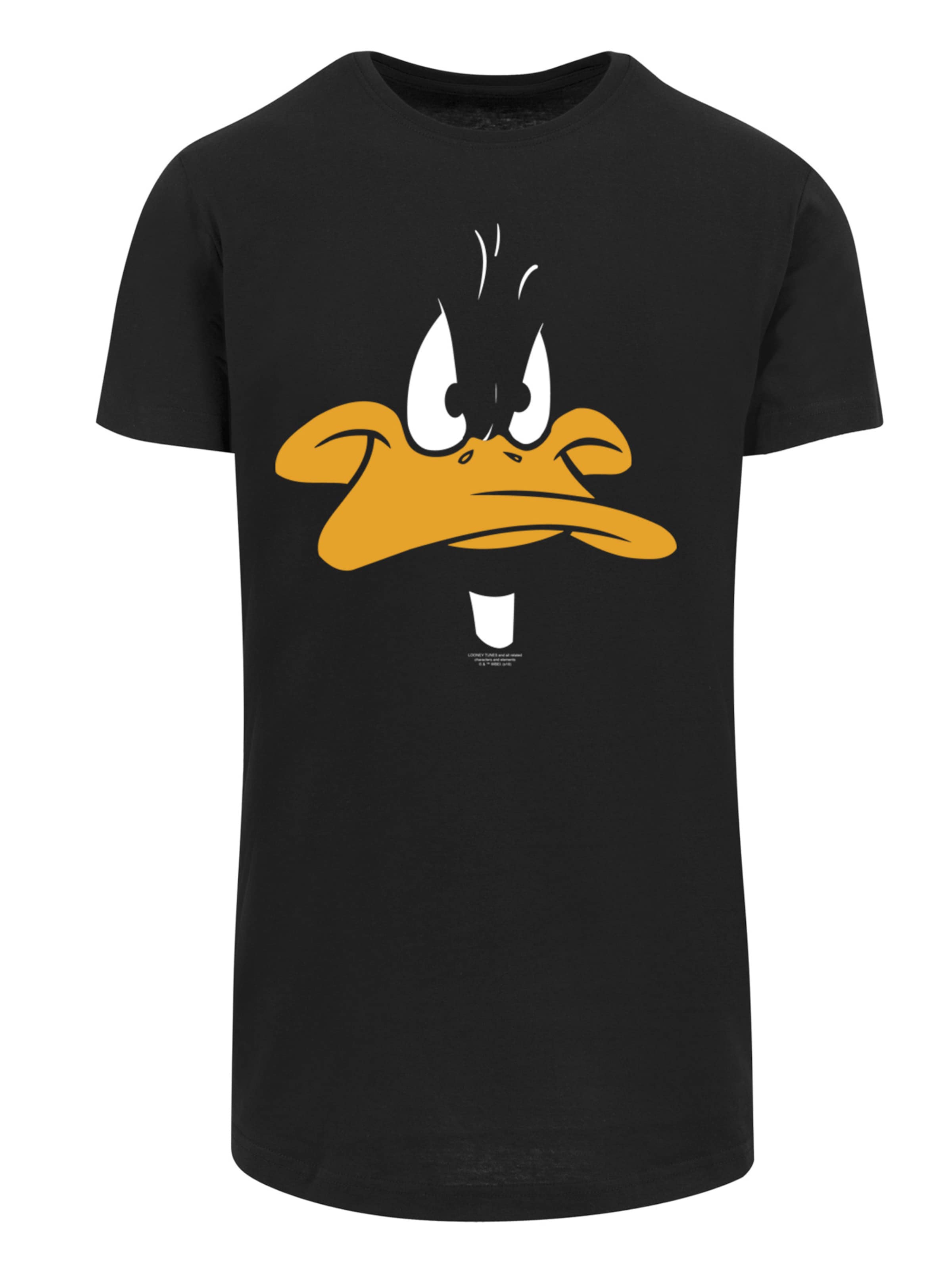 F4NT4STIC T-Shirt 'Looney Tunes Daffy Duck Big Face' in Schwarz: Vorderseite