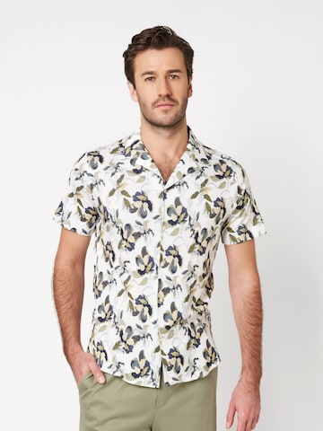 DESOTO Slim fit Button Up Shirt in Blue: front