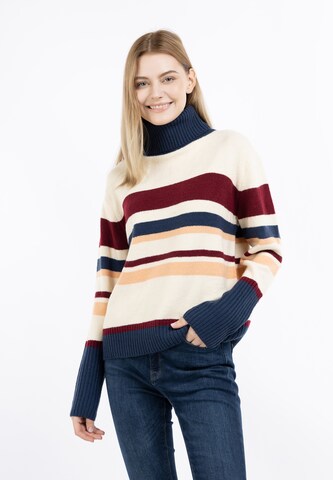 Pull-over DreiMaster Maritim en beige : devant