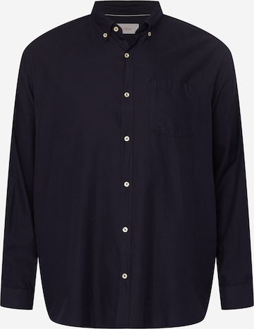 s.Oliver Men Big Sizes Button Up Shirt in Blue: front