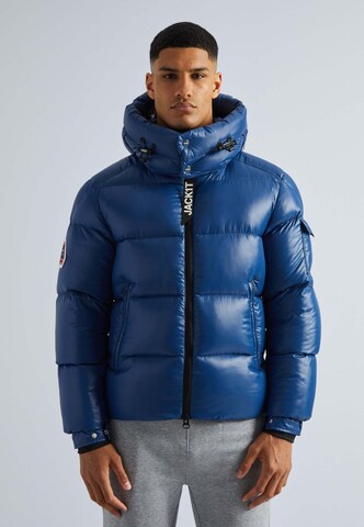 JACK1T Winterjas ' EZ ' in Blauw: voorkant