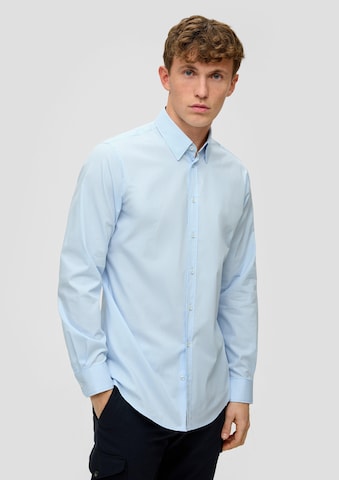 s.Oliver BLACK LABEL Slim fit Button Up Shirt in Blue: front