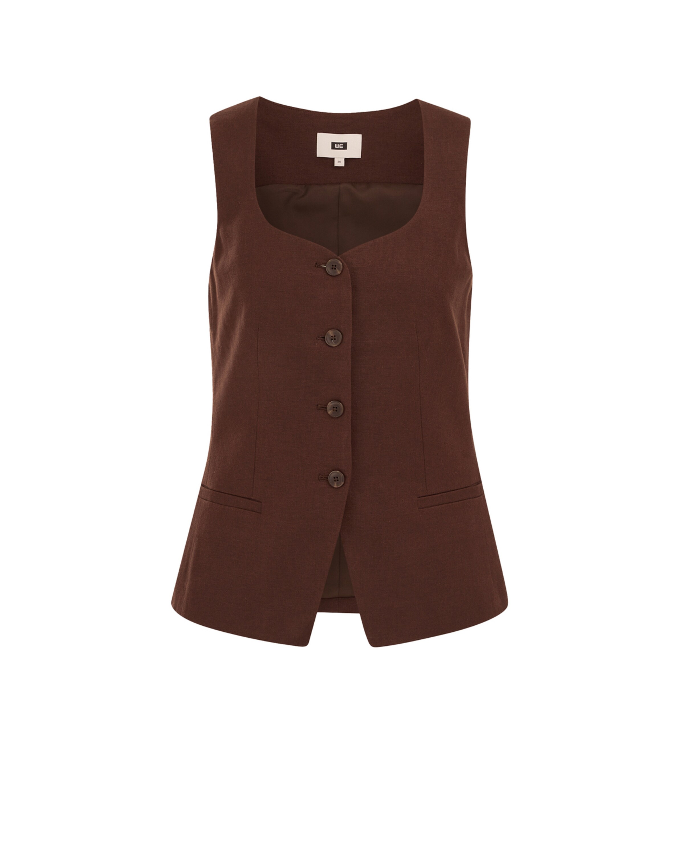 WE Fashion Жилет от костюма в Коричневый: спереди
