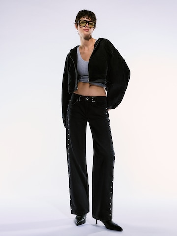 Bershka Baggy Jeans in Schwarz: Vorderseite